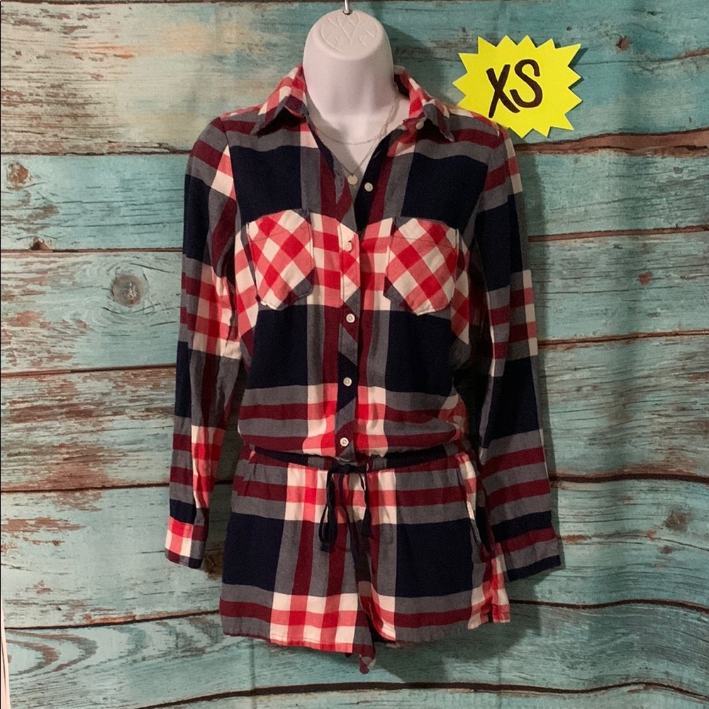 Aerie | Sz XS plaid romper jumpsuit - new without tags
